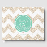 Libro De Visitas Chevron Choose Color 40th Birthday Guest Book<br><div class="desc">Personalizable 40th Birthday Fiesta Guest Book con gran chevron texturizado sobre fondo blanco y círculo. Puede cambiar fácilmente el color de fondo del círculo y del texto - nombre y edad - (fuente, tamaño y posición) haciendo clic en el botón personalizar. Disponible también en cuaderno en espiral. Cumpleaños coincidente Guarde...</div>