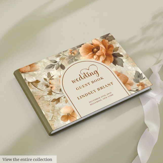 Libro De Visitas Chic Classic Boho Copper Beige Sage Floral Wedding (Classic Boho Copper Beige Sage Floral Wedding Guest Book

)