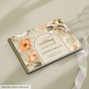 Libro De Visitas Chic Vintage Boho Terracota Marfil Olivo Boda