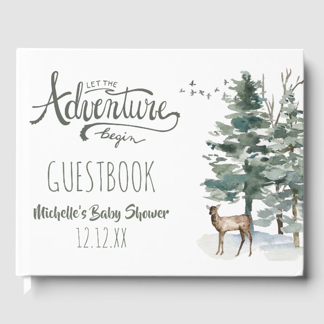 Libro De Visitas Chica Baby Shower de Forest Adventure (Anverso)