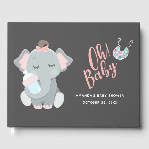 Libro De Visitas Chica Cute Elephant Baby Shower