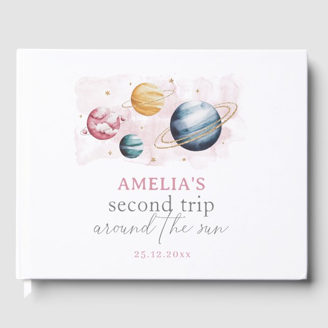 Libro De Visitas Chica del espacio ultraterrestre Birthday Galaxy S (Anverso)