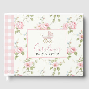 Libro De Visitas Chica floral rosa Preppy Southern Baby Shower