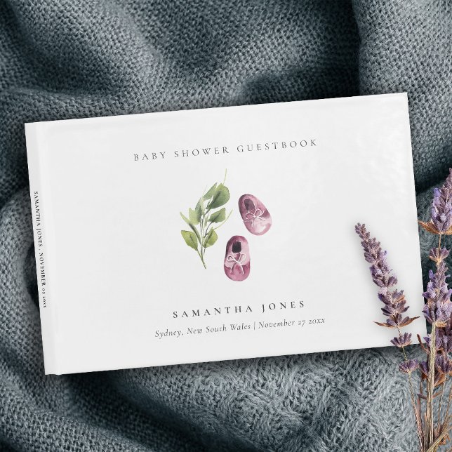 Libro De Visitas Chica verde lindo  negro zapatos oliage Baby Showe (Subido por el creador)