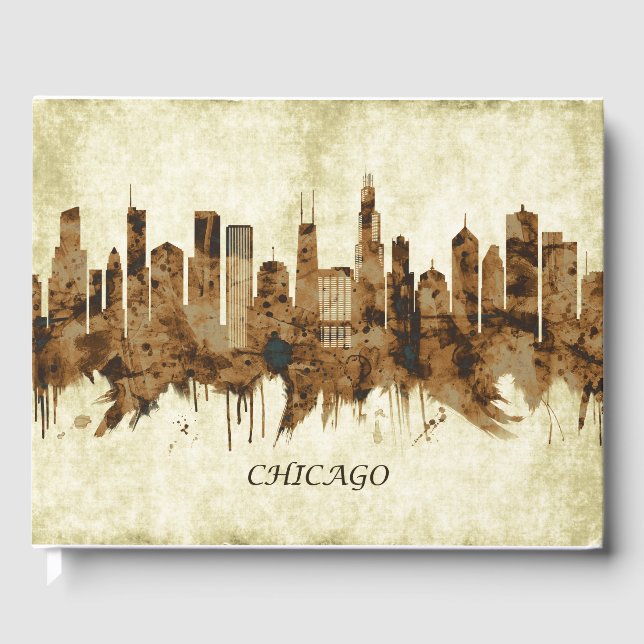 Libro De Visitas Chicago Illinois Cityscape (Anverso)