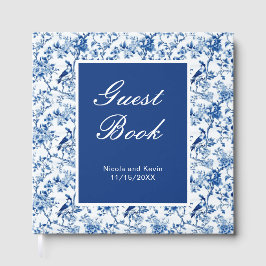 Libro De Visitas Chinoiserie Blue Birds and Flowers Wedding