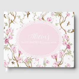 Libro De Visitas Chinoiserie Watercolor Florals Chica Baby Shower