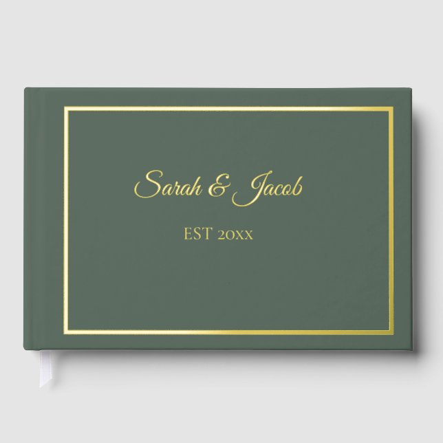Libro De Visitas Christmas Greenery Wedding Guest Book (Anverso)