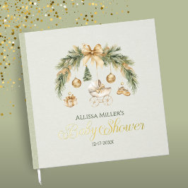 Libro De Visitas Christmas Watercolor Greenery Winter Baby Shower