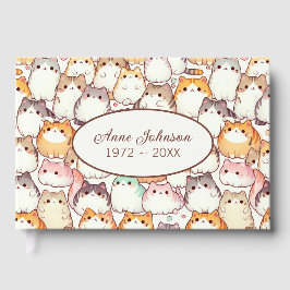 Libro De Visitas Chubby Cartoon Cat Collection With Hearts