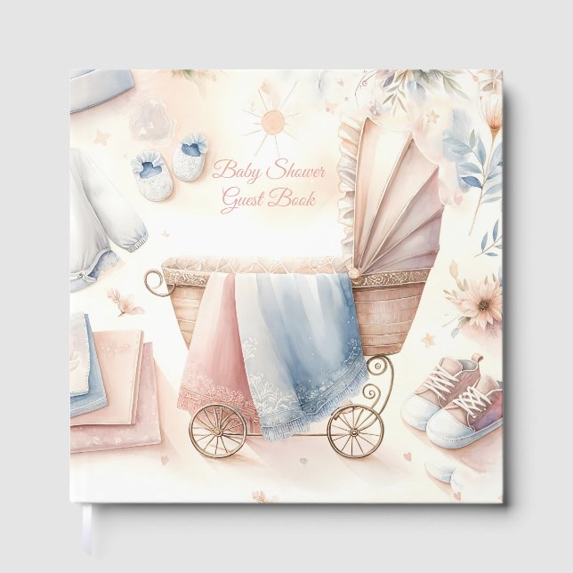 Libro De Visitas Chupete Pastel de Shower de Bebé  (Anverso)