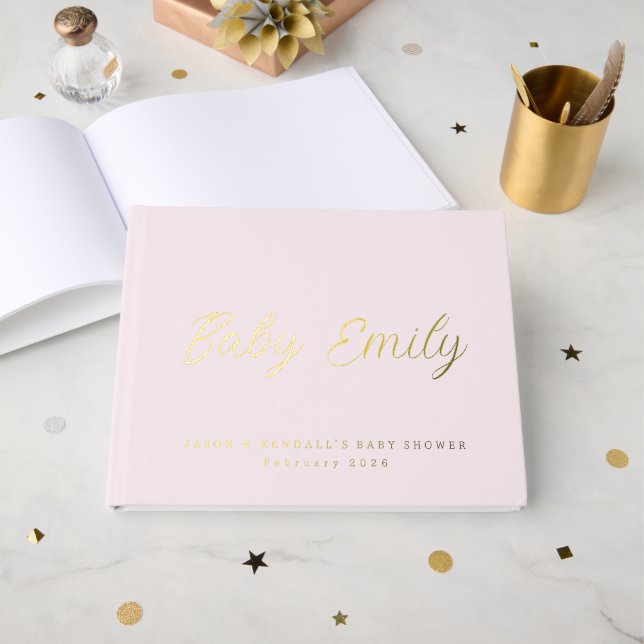 Libro De Visitas Chupinada rosa pastel personalizada  (Anverso Abierto)