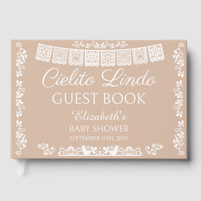 Libro De Visitas Cielito Lindo Beige Baby Shower (Anverso)