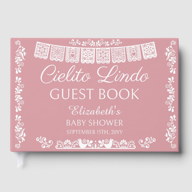 Libro De Visitas Cielito Lindo Blush Pink Baby Shower (Anverso)