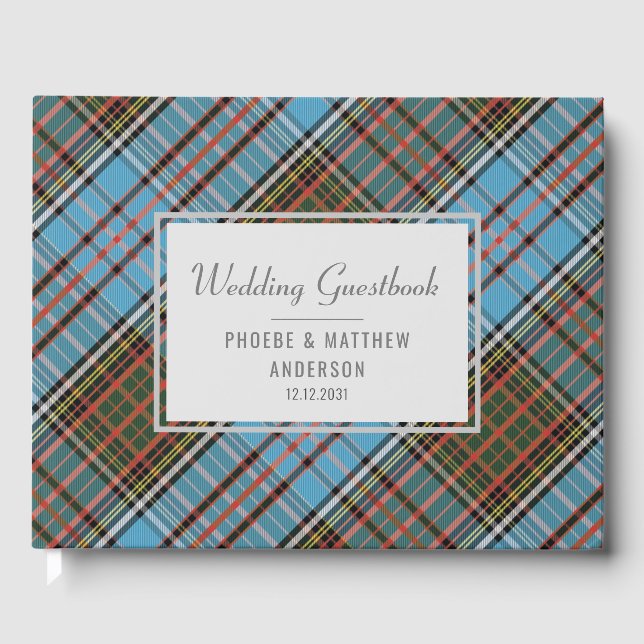 Libro De Visitas Clan Anderson Tartán Cuadro Multicolor (Anverso)