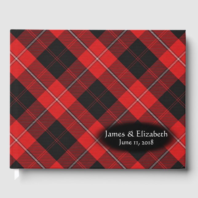 Libro De Visitas Clan escocés Cunningham Tartan Plaid Boda (Anverso)