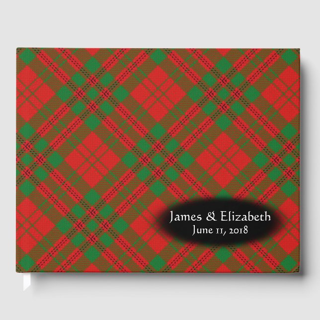 Libro De Visitas Clan escocés Livingstone Tartan Plaid Boda (Anverso)