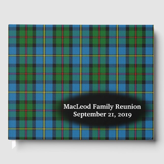 Libro De Visitas Clan escocés MacLeod Tartan Plaid Family Reunion (Anverso)