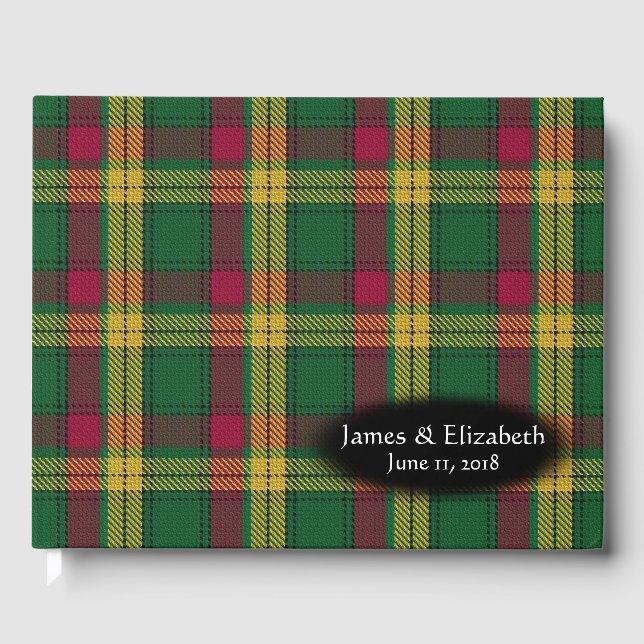 Libro De Visitas Clan escocés MacMillan Tartan Plaid Boda (Anverso)
