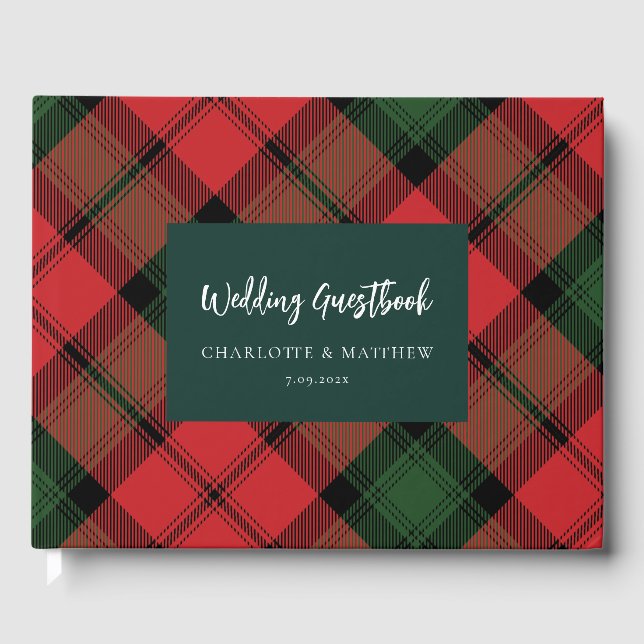 Libro De Visitas Clan Tartán Kerr Plaid Red Green Checkpoint (Anverso)