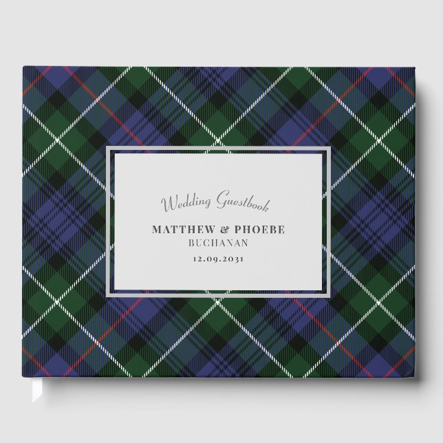 Libro De Visitas Clan Tartán MacKenzie Cuadro de Púrpura Verde (Anverso)