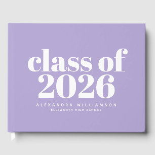 Libro De Visitas Clase de 2026 Lavanda Personalizada Moderna