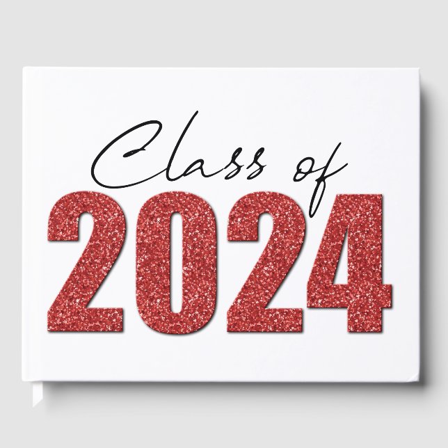 Libro De Visitas Clase de Purpurina rojo de 2024 (Anverso)