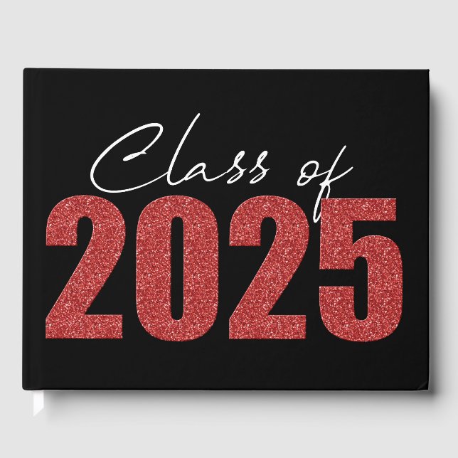 Libro De Visitas Clase de Purpurina rojo de 2025 (Anverso)