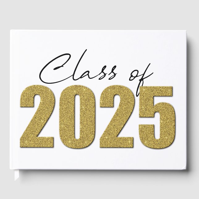 Libro De Visitas Clase Purpurina de oro de 2025 (Anverso)