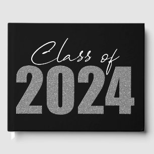 Libro De Visitas Clase Purpurina de plata de 2024