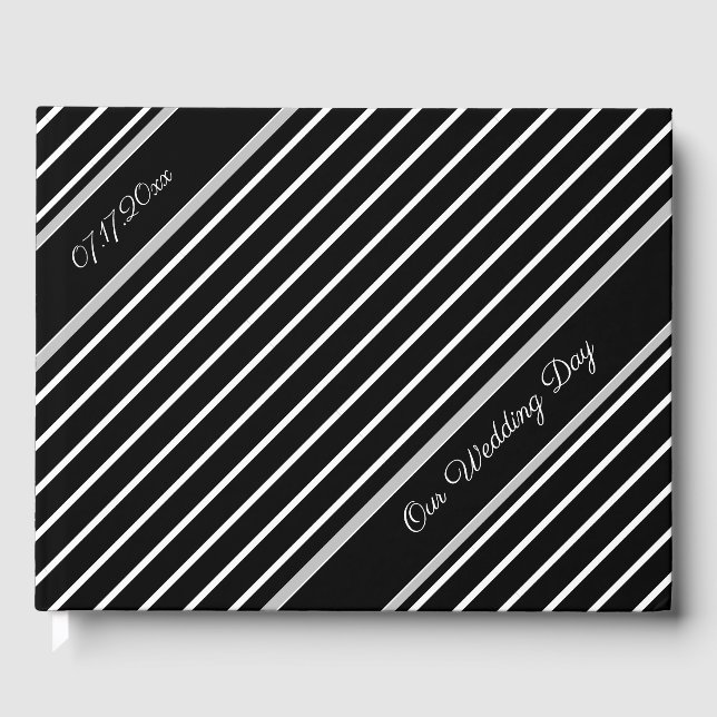 Libro De Visitas Clásico blanco y negro (Anverso)