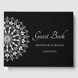 Libro De Visitas Clásico elegante en blanco y negro