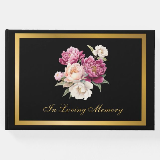 Libro De Visitas Clásico Memorial Funeral Condolour Guest Book (Anverso)