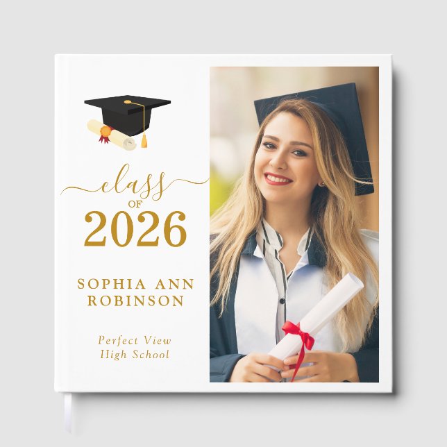 Libro De Visitas Class of 2026 Photo Modern Graduation Party (Anverso)
