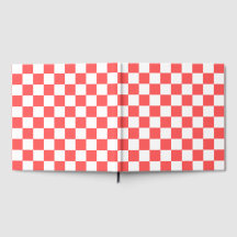 Classic coral red checkerboard