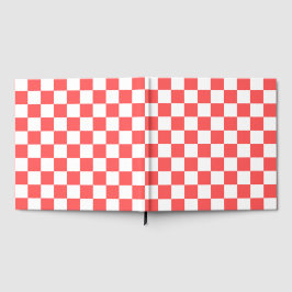 Libro De Visitas Classic coral red checkerboard
