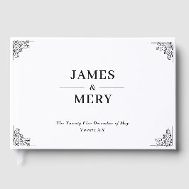 Libro De Visitas Classic Monogram Elegant Border Wedding