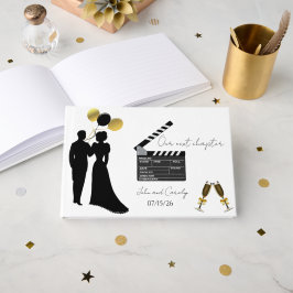 Libro De Visitas Classic Silhouette Wedding Foil Guestbook