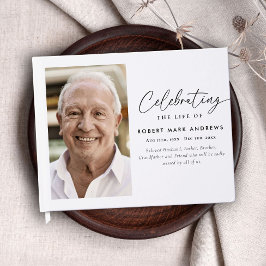 Libro De Visitas Classic Simple Photo Celebration of Life Memorial