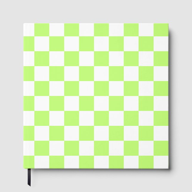 Libro De Visitas Classic visual lime checkerboard  (Anverso)
