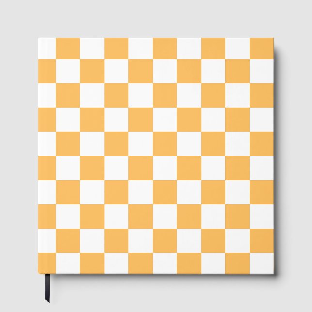 Libro De Visitas Classic visual peach checkerboard  (Anverso)