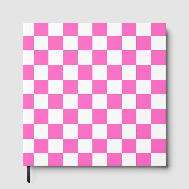 Libro De Visitas Classic visual pink checkerboard  (Anverso)