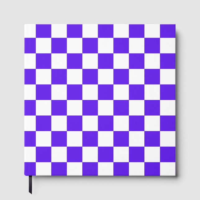 Libro De Visitas Classic visual violet checkerboard  (Anverso)
