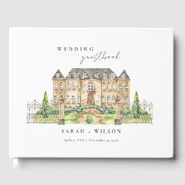 Libro De Visitas Classy Garden Chateau Manor Watercolor Boda