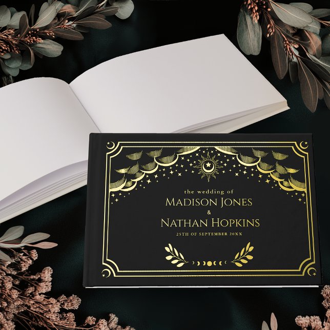 Libro De Visitas Classy Gold Tarot Card Boda Guest Book (Subido por el creador)