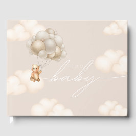 Libro De Visitas Cloud 9 Neutral Bear Baby Shower
