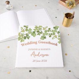Libro De Visitas Clover Leaves Bouquet Boda Guest Book