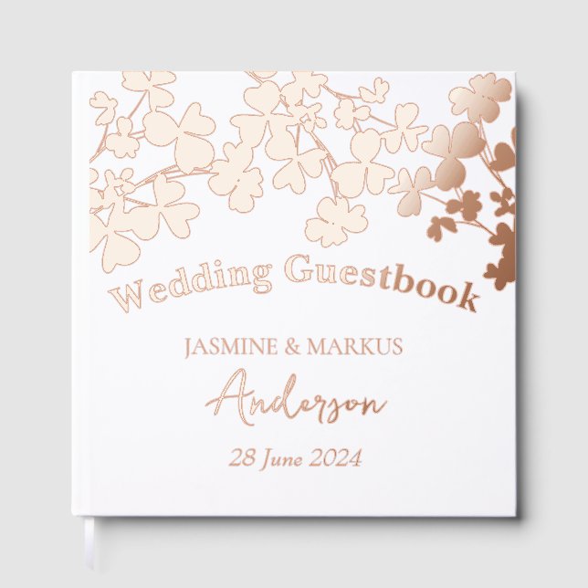 Libro De Visitas Clover Leaves Bouquet Boda Guest Book (Anverso)
