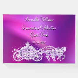 Libro De Visitas Coach y caballo Princesa Púrpura Quinceañera