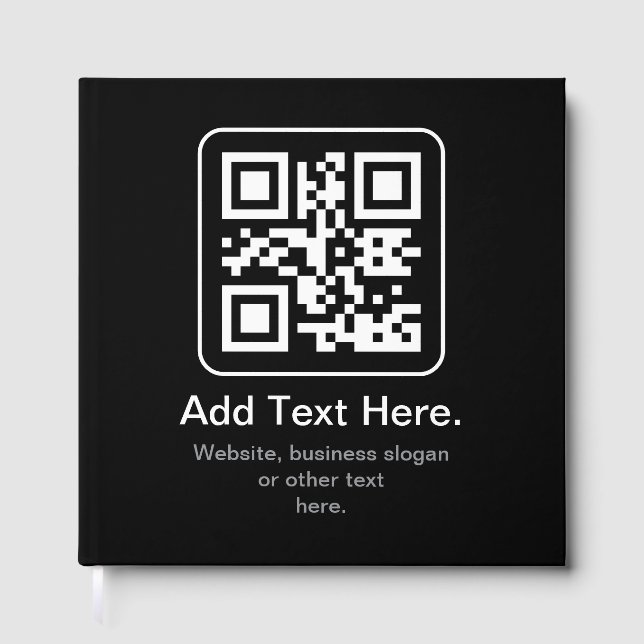 Libro De Visitas Código QR escaneable moderno | Blanco, negro y gri (Anverso)